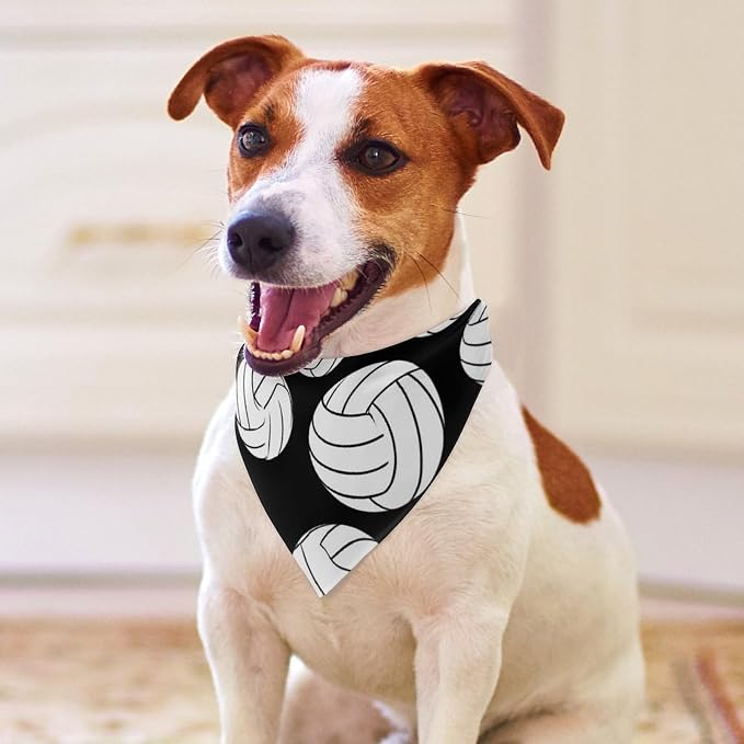 Lightweight and Soft Pet Scarf Black and White Volleyball Ball for Small to Large Dogs, Cats Beach, Outdoor Travel, Casual Daily Walking Use