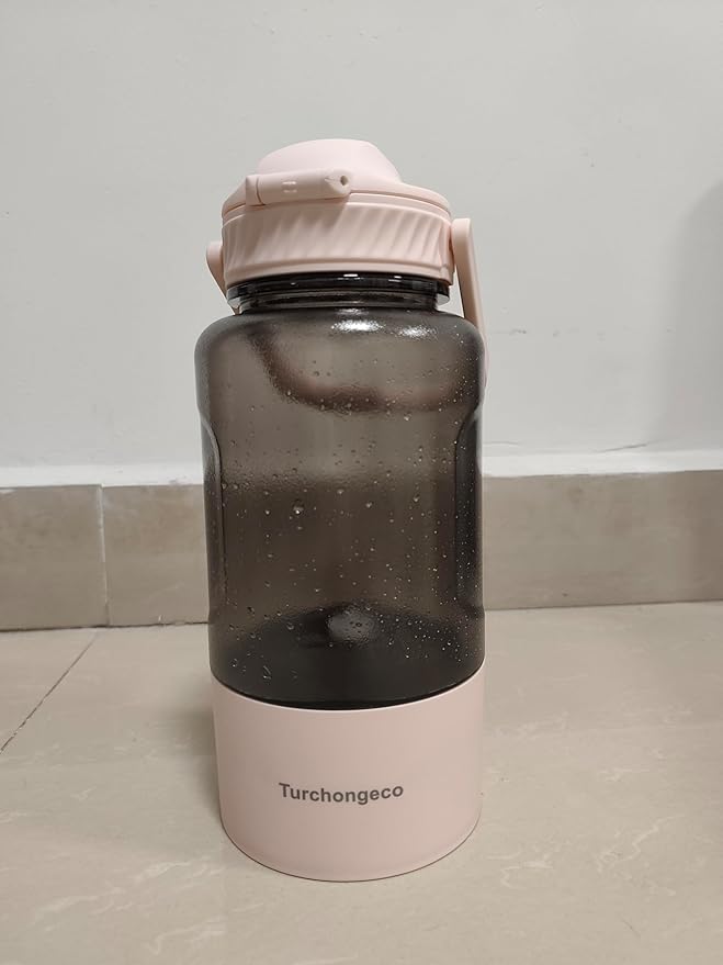 50oz Dog Water Bottle with Handle - Portable Pet & Human Water Dispenser for Hiking, Camping, Travel - Leakproof, BPA-Free, Outdoor Puppy Essential for Walking, Park, Beach (Pink)