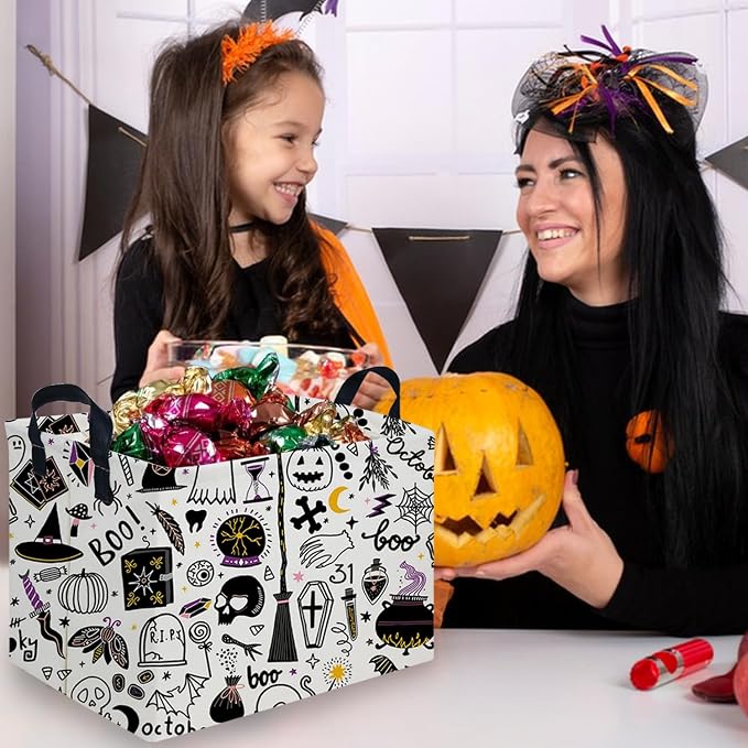 Halloween Ghost thriller basket,Empty Halloween basket,Horror and thriller decor,Trick or Treat Box for Boys and Girls,Horror decor(Magic Halloween)