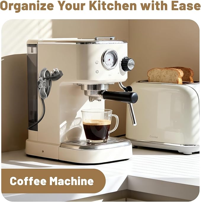 Cord Organizer for Appliances-8 Pack Upgraded Kitchen Appliance Cord Organizer Stick On Appliance Wire Organizer Wire Wrapper for Kitchen Appliances Mixers, Coffee Maker, Pressure Cooker
