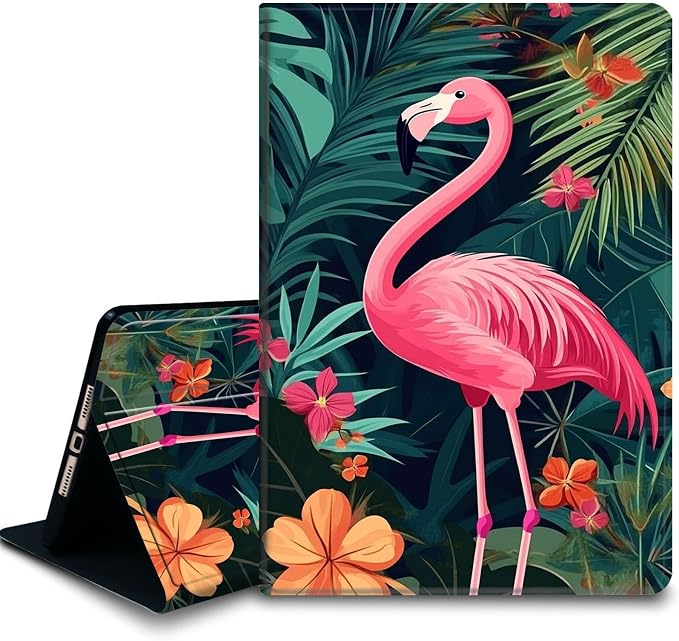 Bxgolkgd Tablet Case for Samsung Galaxy Tab S8 Plus 2022/S7 FE 2021/S7 Plus 2020 12.4 Inch,Shockproof Stand Cover with Heat Dissipation,Auto Wake/Sleep Function,Flamingo Tropical Plants
