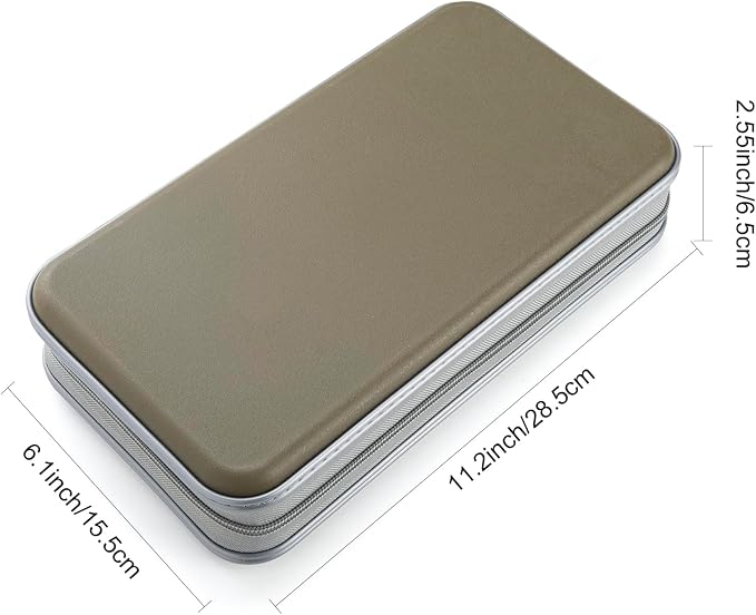 UENTIP CD Case,96 Capacity Hard Plastic DVD storage for Car Home Travel ﻿ | CD Holder,Zipper Closure,Scratch-Resistant Sleeves,Stay Away Dust and Damp,Storage Music Video Game Discs Blu-ray