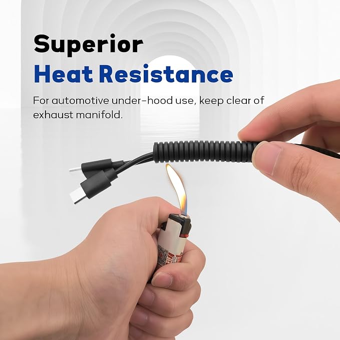 100 FT - 1/4 inch Flame Retardant Split Wire Loom Tubing with Installation Tool - Protect Wires from Rabbits, Cats and Other Pets - Black