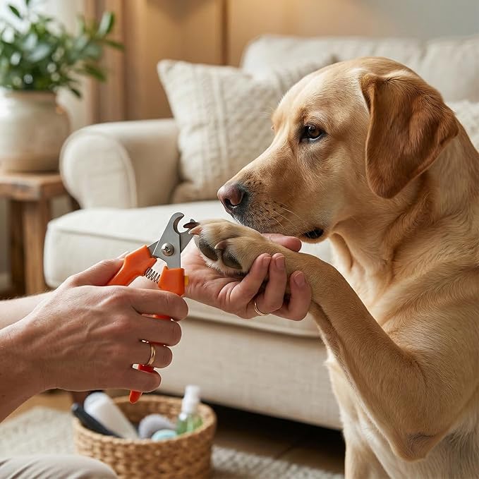 Dog Nail Clipper, Stainless Steel Pet Nail Clippers, Orange Dog Clippers for Nails, Large Professional Nails Clipper for Cats and Dogs