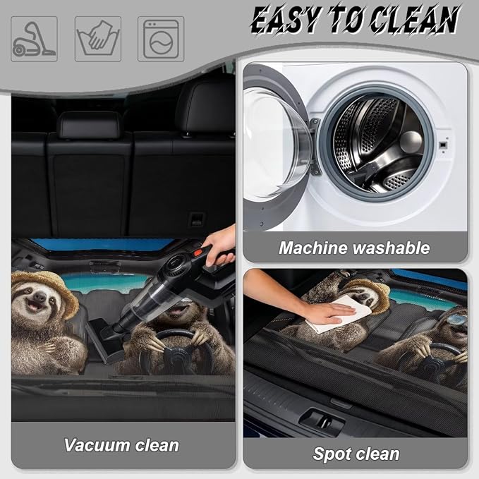 Funny Driving Animal Car Trunk Mat Universal Size 29" x 39", Funny Sloth Cargo Liner Suitable Picnic Camping Auto Protective Mat, Trunk Liner for Families/Travel Enthusiasts