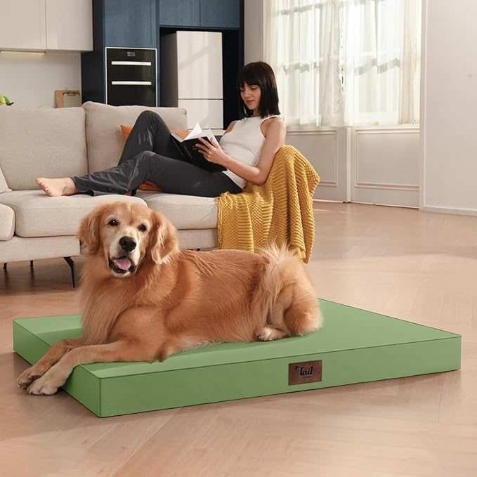 Outdoor Waterproof Orthopedic Dog Bed for Medium Size Dogs | Egg Crate Foam for Joint Support, Fits 36x23 Crates, TPU Waterproof Layer, Machine Washable 1680D Oxford Cover, Up to 50 lbs