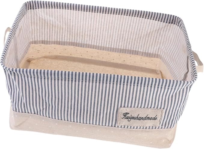 Portable Foldable Cloth Storage Basket for Pet Toys Sundries and Home Organization Stylish Storage Bin Stripes for Living Room and Office Use