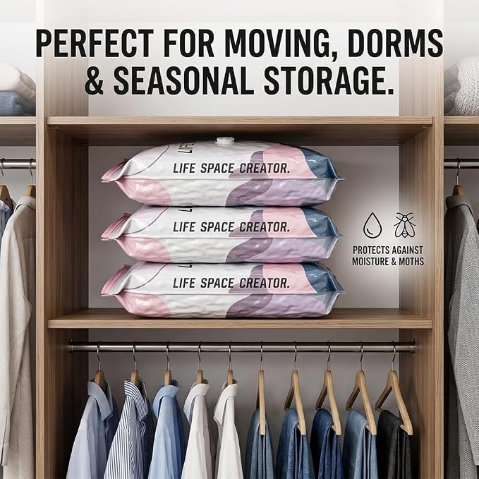 5 Sets Cube Compression Space Saver Bags, No-Pump 3D Vacuum Storage Bags | Large Size Storage Solution, Protect Clothes from Moisture & Dust, Ideal for Bedding, Seasonal Gear & Travel