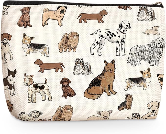 Dog Mom Makeup Bag, Pet Lover Gifts Cosmetic Bags Travel Organizer Bag