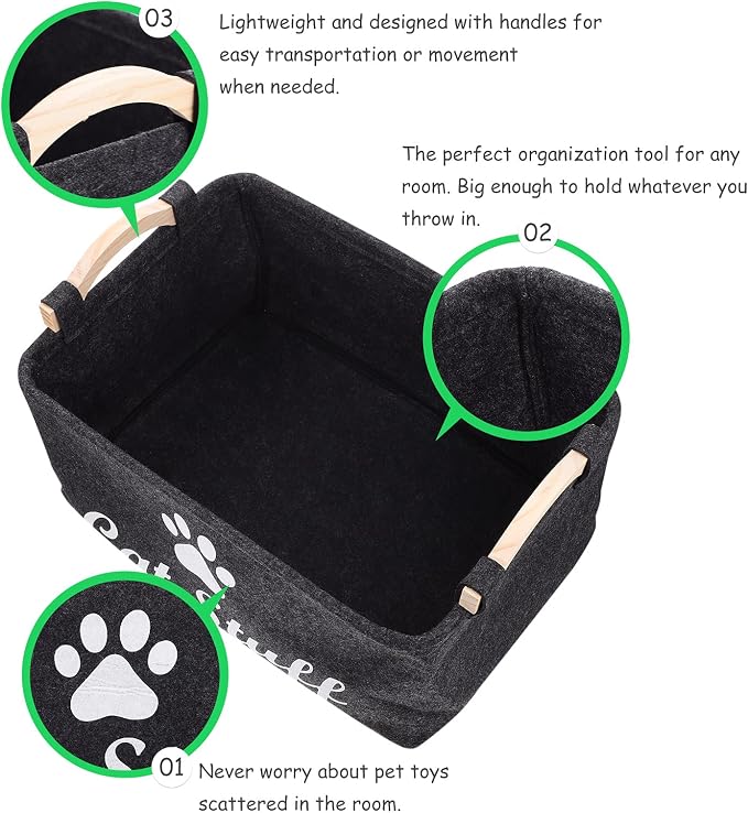 Mipcase Pet Storage Box Puppy Toy Shelf Felt
