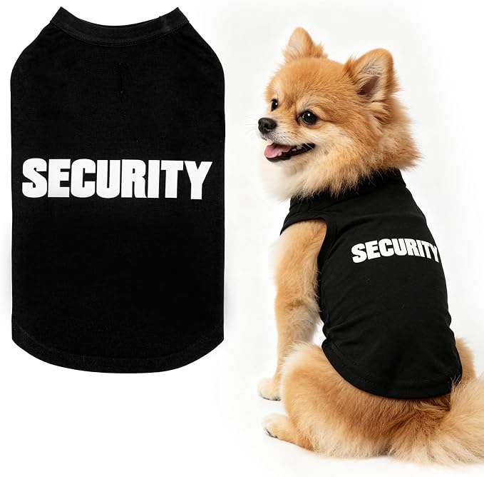 BINGPET Security Dog Shirts,Soft Cotton Puppy Tshirt,Breathable Lightweight Dog Costumes Tank Top Vest,Machine Washable Stretchy Clothes for Small Medium Large Dogs Boy Girl