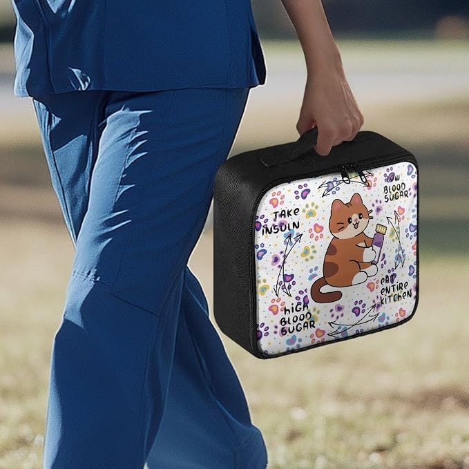 CugasmaruEmpty First Aid Bag Cartoon Cat Medical Bag Empty Large Capacity for Home Office and Travel Use Lightweight Washable Soft Fabric Organizational Pouch for Emergencies