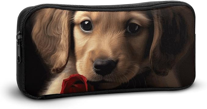 Pencil Pouch Cute Pet Dog Pencil Case Zipper Storage Bag Portable Pen Bag Desk Organizer Marker Pen Case Small Makeup Bags
