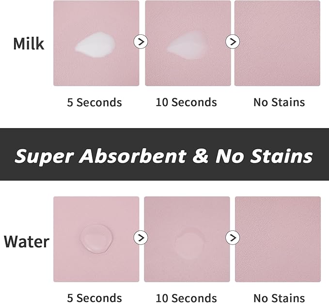 HotLive Dog Food Mat - Absorbent Cat Mat for Food and Water, No Stains Pet Feeding Bowl Mat, Easy to Clean Pet Placemats, Quick Dry Dog Water Dispenser Mat for Messy Drinkers | Pink 12"x 19"