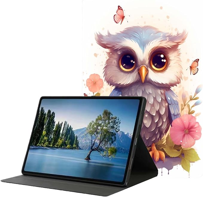 for Samsung Galaxy Tab A 8.0 2017(SM-T380/T385) Tablet Case,Premium Leather Folio Stand Auto Wake/Sleep,Multiple Viewing Stand,Flower Owl