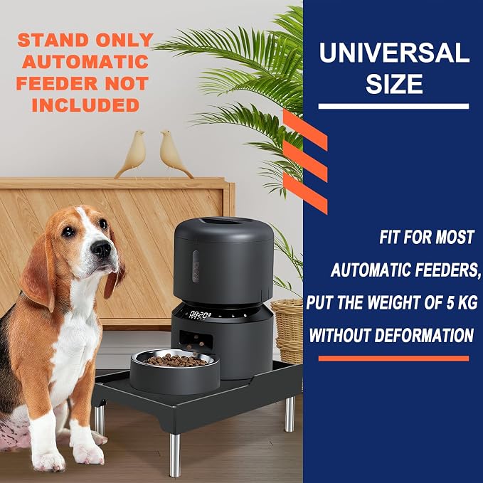 Beautyflier Raised Dog Feeder Stand Elevated Holder for Automatic Cat & Dog Feeders Pet Water Bowl Dispenser Stand Adjustable Fits Small Jugs Holds 5KG, Black (Holder ONLY)