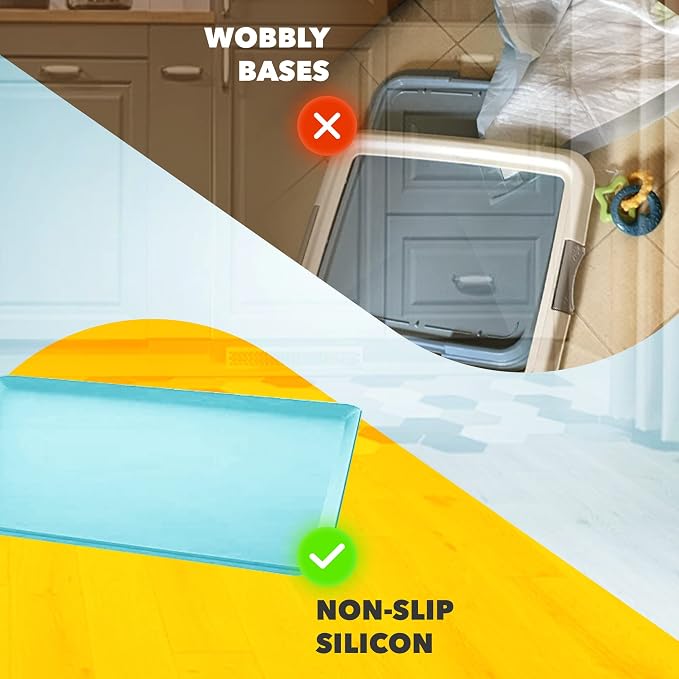 Dog Pee Pad Holder - Fits Up to 24” x 24” Pee Pad - 1 Pack - Sky Blue | Stable Grip, Raised Edges, Quick-Wipe Silicone Surface Dog Potty Tray Holder for Indoor Flooring Protection