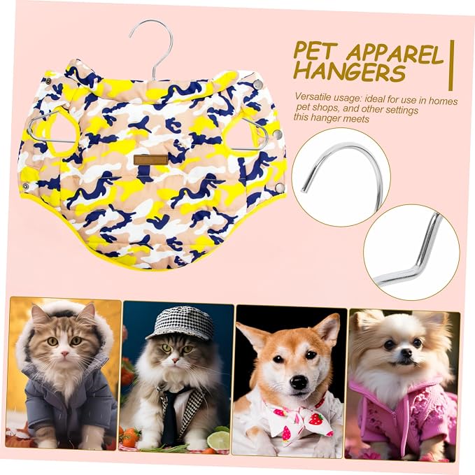 MAGICLULU 10pcs Steel Pet Hangers for Dogs and Cats Clothing Organizer Sophisticated Finish for Home and Pet Shops Versatile Storage for Apparel