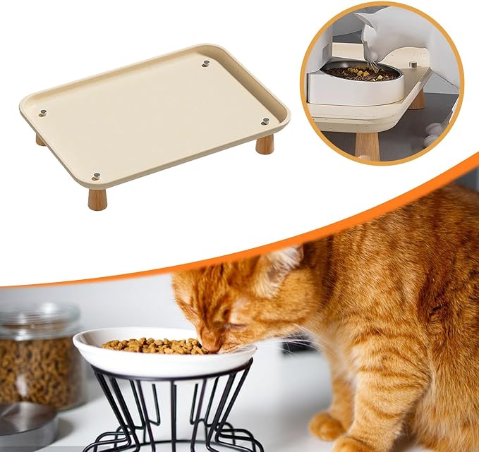 Pet Feeder Stand Cat Water Bowl Dispenser Stand, Washable, Elevated Holder, Portable for Automatic Cats & Dogs Feeders Raised, White