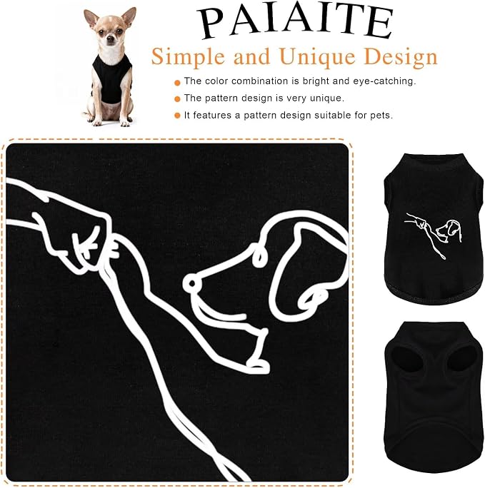Discover Cozy Cotton Canine Wear: Lightweight, Breathable and Soft, Dog Shirt Vest with Eye-Catching Graphics(HIGH Five), Keeping Your Furry Friend Warm and Comfy! Black 3XL