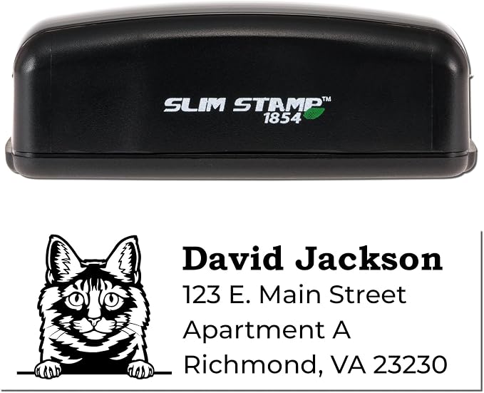 Kurilian Bobtail Customized Address Return Stamper - 7/8 x 2-1/4 | Unique Address Stamps for Event Programs | Made to Order Mailing Stamps for Cat Lovers & Kurilian Bobtail Fans