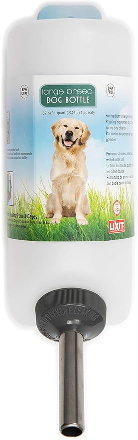 Lixit® Wide Mouth Water Bottles for Large Dogs (White, 32 Ounce)