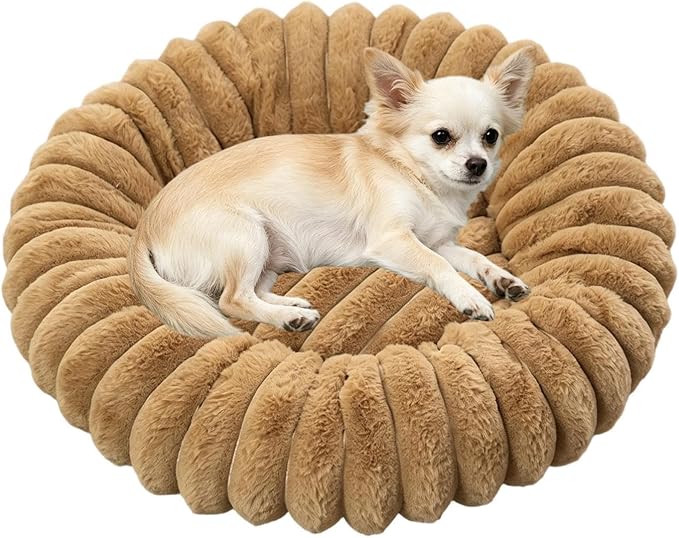 Cat and Dog Sleeping Mat, Round Pet Relaxation Bed | Washable Puppy Kitten Donut Bed | Non-Slip Round Comfortable Thick Dog Bed Cat Sofa For Small Dogs, Cat