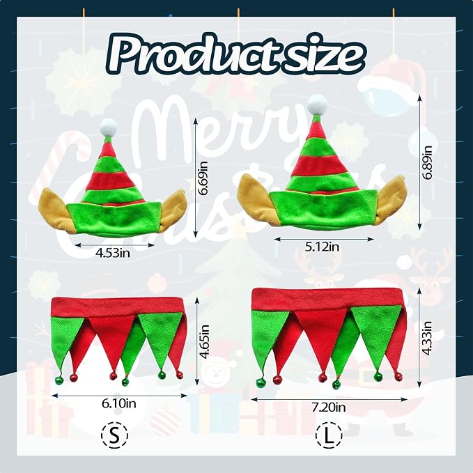 PetGear Xmas Elf Dog & Cat Costume - Christmas Pet Cosplay Clothes - Gnome Dress Up Accessories - Winter Holiday Apparel for Cats & Puppies (S)