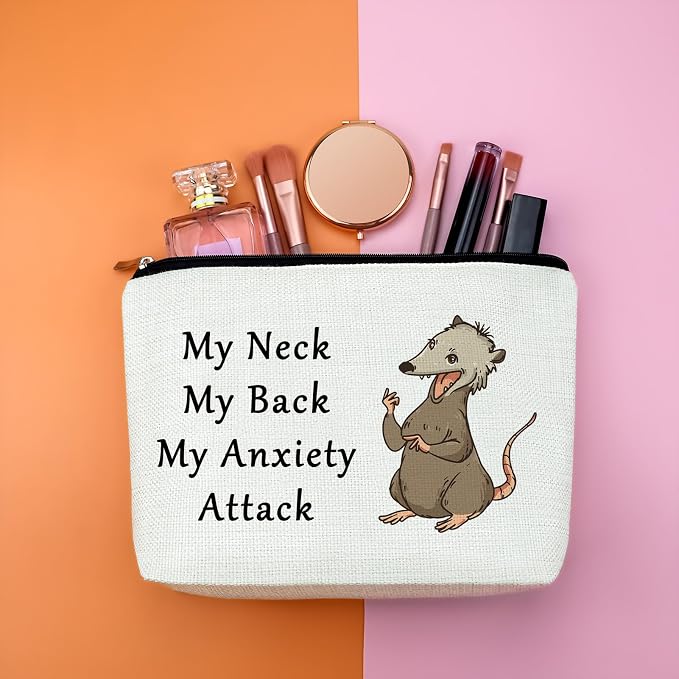 Opossum Gifts for Possums Lovers Makeup Bag New Opossum Gifts Possum Themed Gift for Animal Lover Owner Cosmetic Bag Inspirational Encouragement Christmas Birthday Present for Women Her Travel Pouch