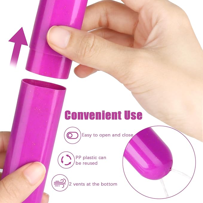 Hooqict 4 Pack Travel Toothbrush Case Portable Travel Toothbrush Holder Plastic Toothbrush Container Protector Cover for Traveling, Camping, Home, School, Business