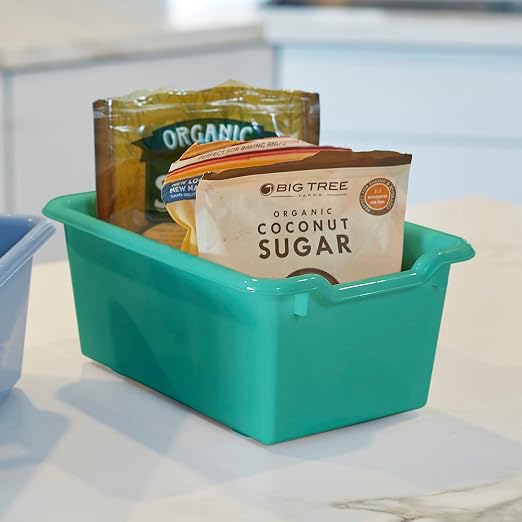 ECR4Kids Scoop Front Storage Bins, Multipurpose Organization, Contemporary, 10-Piece | Durable plastic, GREENGUARD Gold Certified, 1.2 gallon capacity, lightweight & nestable, built-in handle, classroom/home use