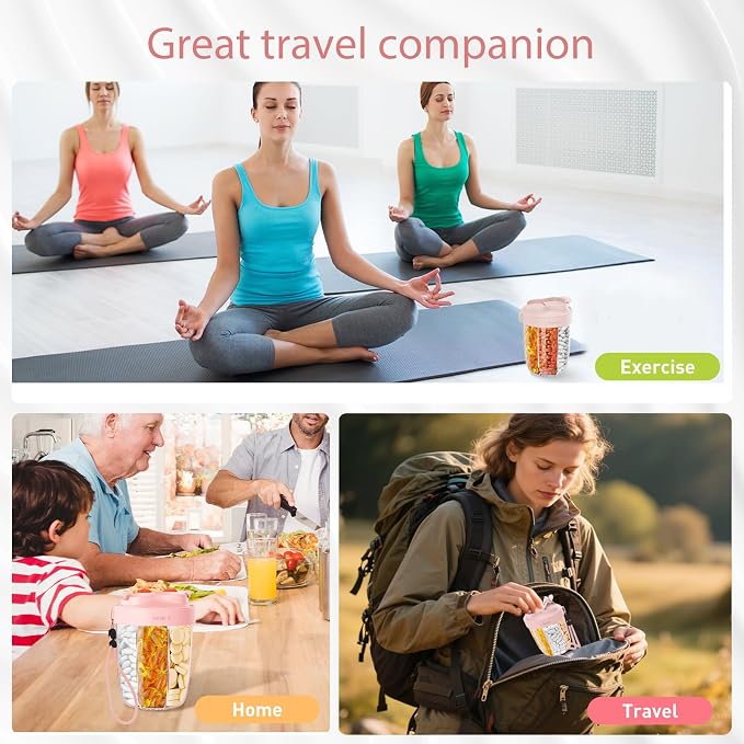 Pill Dispenser with 7 Large Compartments - Portable Pill Organizer for Travel