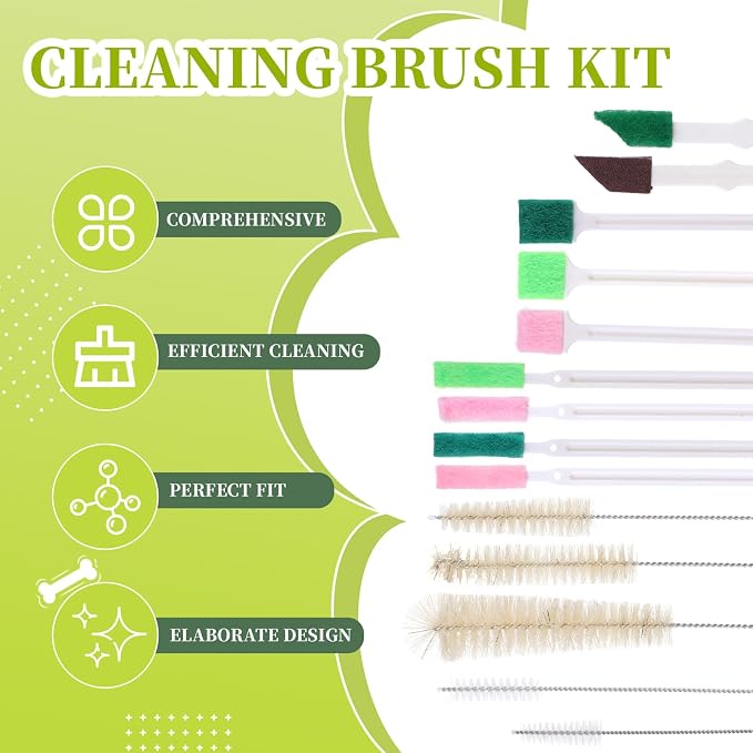Pet Water Fountain Cleaning Brush Dog Cat Water Fountain Cleaning Sponge Pet Drinking Dispenser Cleaning Kit Fit Most Pet Water Dispensers (14 Pcs)