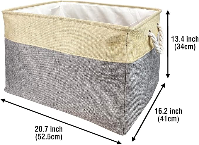 Dog Basket for Toys My Dog Stuff Collapsible Storage Bin Grey Pink Blue Rectangular Pet Storage Organizer Box with Handles Extra Large