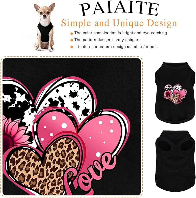 Discover Cozy Cotton Canine Wear: Soft, Lightweight, and Breathable Dog Shirt Vest with Eye-Catching Graphics (Hearts and Love), Keeping Your Furry Friend Comfy! Rose Pink XL