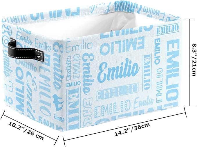 Personalized Toy Box Storage Bins for Boys Girls with Name, Kids Custom Storage Basket Cubes Organizer with Handles, Shelf Closet Storage Baskets Bin Customized Gift, 1 Pack