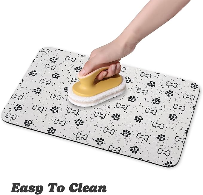 Dog Food Mats,Cat Absorbent Water Bowl Feeding Mats Pet Placemats for Food and Water Spot 16 * 24 inch