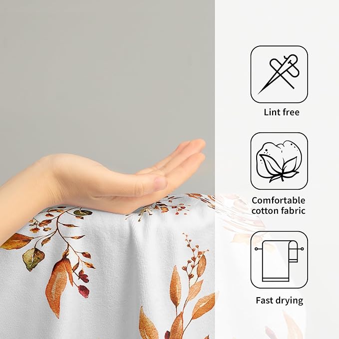 Giwawa Orange Eucalyptus Hand Towels Set of 2 Sage Leaves Soft Absorbent Small Bath Towel Kitchen Dish Guest Towel for Bathroom Hotel Gym Spa