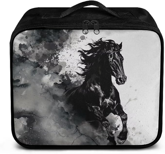 Rnyleeg Black Horse First Aid Kit Bag Empty First Aid Bag for Home Car Medical Kit Empty First Responder Bag Travel Medicine Bag Organizer