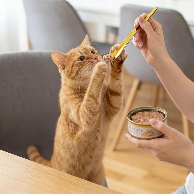 2 Pcs Dog Cat Spoon Pet Can Spoons Can Scoop Pet Feeding Spoon | Stainless Steel, Portable, Long Handle, Food Scoop, Wet Food Storage Feeder, for Wet Foods and Cans
