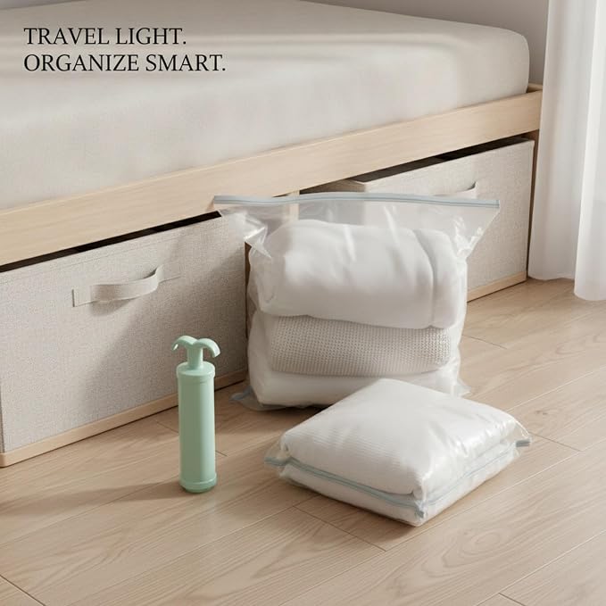 Storage Bag Manual Roll Compression Space Saver for Travel Packing and Closet Organization PET/PE Material (1 Piece)
