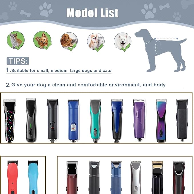 Audoc Wide Blades for Dog Grooming Blades Compatible with Andis,Oster A5,Wahl km10 Dog Clippers Stainless Steel Blades Blades for Animal Dog,Cat,Horse, (#7FW(3.2mm))