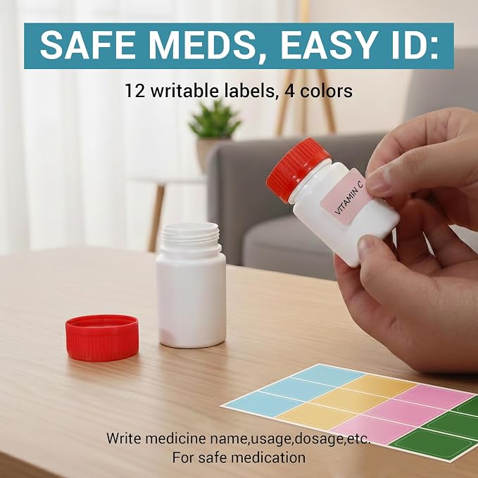 10 Pack 2oz Travel Pill Bottles - White Food Grade Plastic with Screw Caps & Labels, Small Pill Organizer for Pills, Vitamins, Capsules