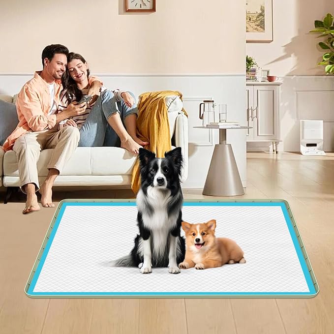 Pee Pad Holder for Dogs 40''x28'' Silicone Puppy Pee Pad Tray, Green | Extra Large Dog Potty Tray Leak-Proof, High Edge, No Spill Training Pads for Floor Protection, No Pee Pads