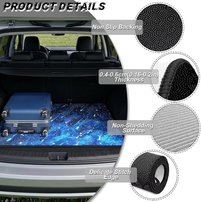 Howilath Blue Meteor Galaxy Trunk Liner Car Trunk Mat Non-Slip Cargo Mat, Universal Fit Rear Trunk Protection Vehicle Interior Accessories for Cars