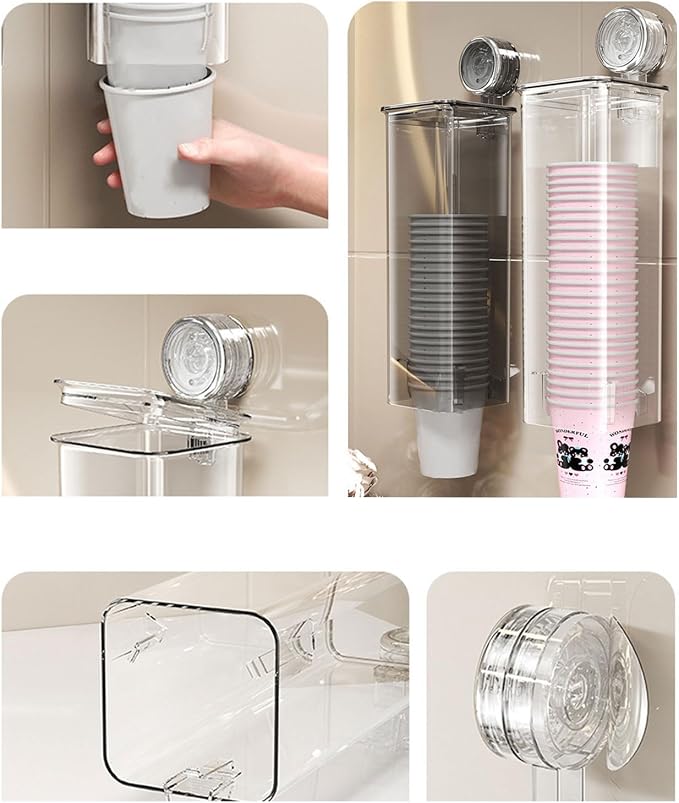 Paper Cup Organizers with Double Tubes Designs Home Decoration Portable Accessory for Household Easy Access Wall Mounted Storage Rack