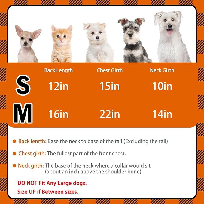 PUPTECK Classic Plaid Dog Shirt, Puppy Polo T-Shirt Clothes, Orange M | Soft Cotton Button Up Dog Clothes for Small Medium Dogs Boy Girl, Fashion Pet Tee, Chic Casual Pet Outfit Apparel