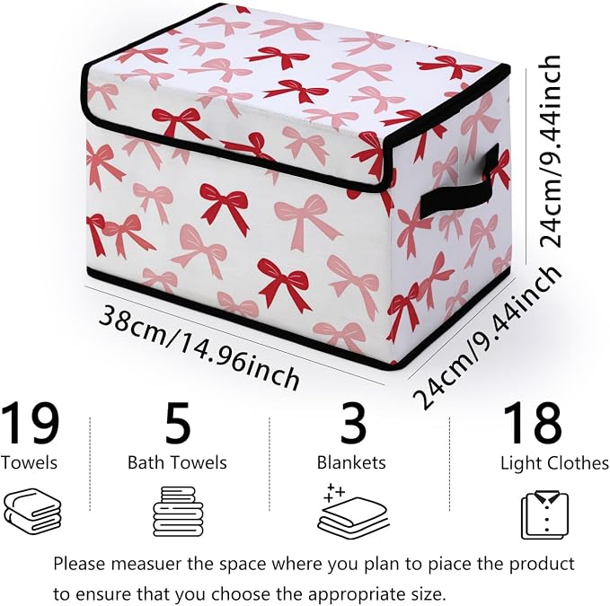 Stackable Storage Bins with Lids,Closet Organizers Fabric Box for Home and Office,Blanket Clothes Organizers,Under Bed Storage Containers 3 Pack