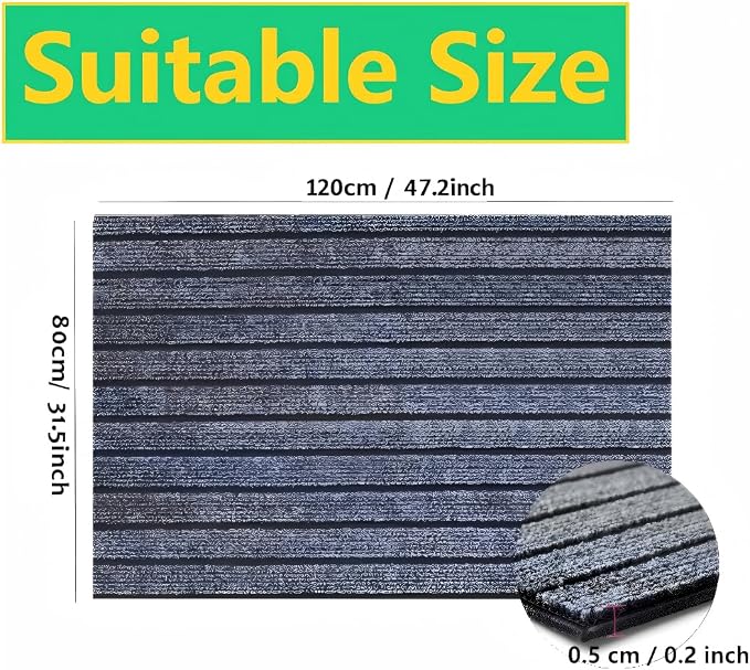 Dog Crate Mat 47"x32" Extra Thick Waterproof Non-Slip Kennel Pad | Absorbent Striped Design for Under Crate, Reusable & Washable Dog Mat for Crate