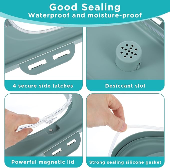Cat Litter Storage Bin Container with Airtight Lids, Portable Cat Litter Storage Container with Wheels, Kitchen Cereal Rice Leakproof Sealable